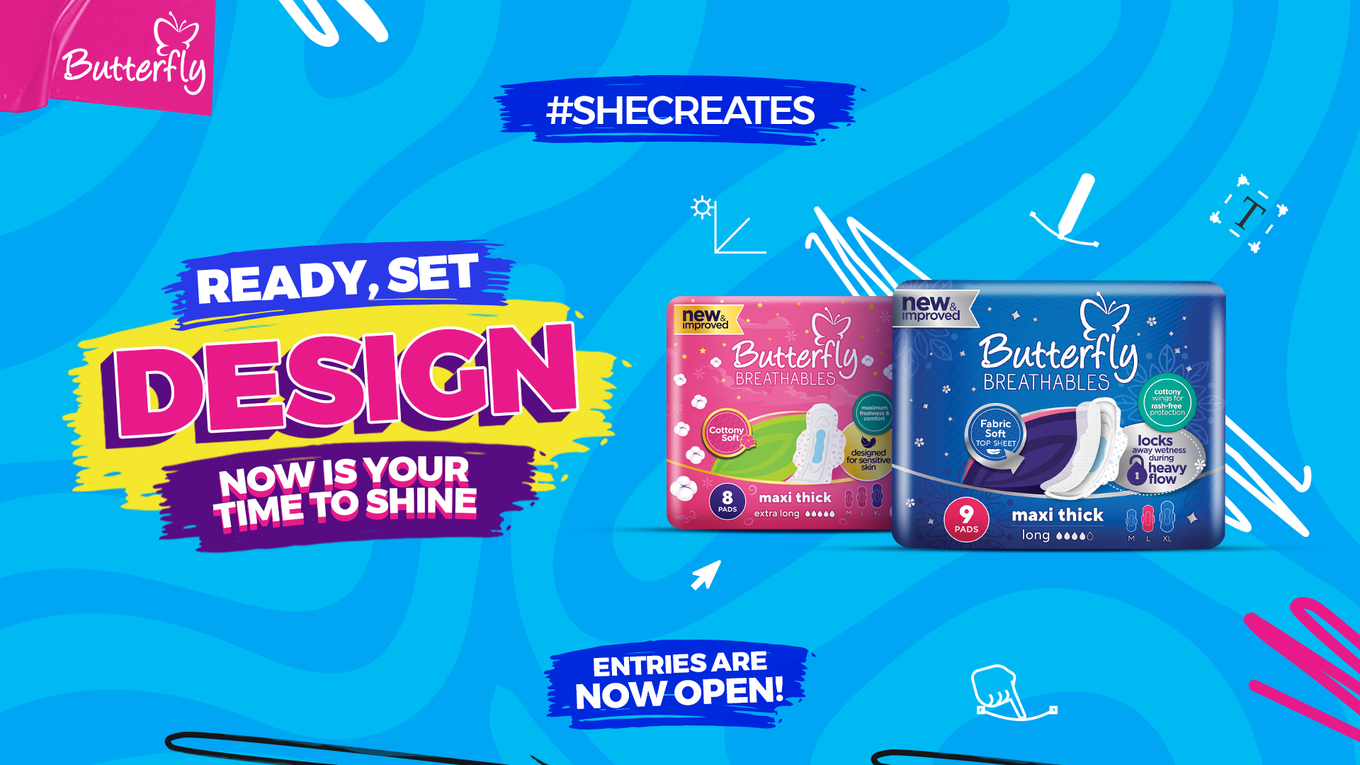 Butterfly She Creates Banner